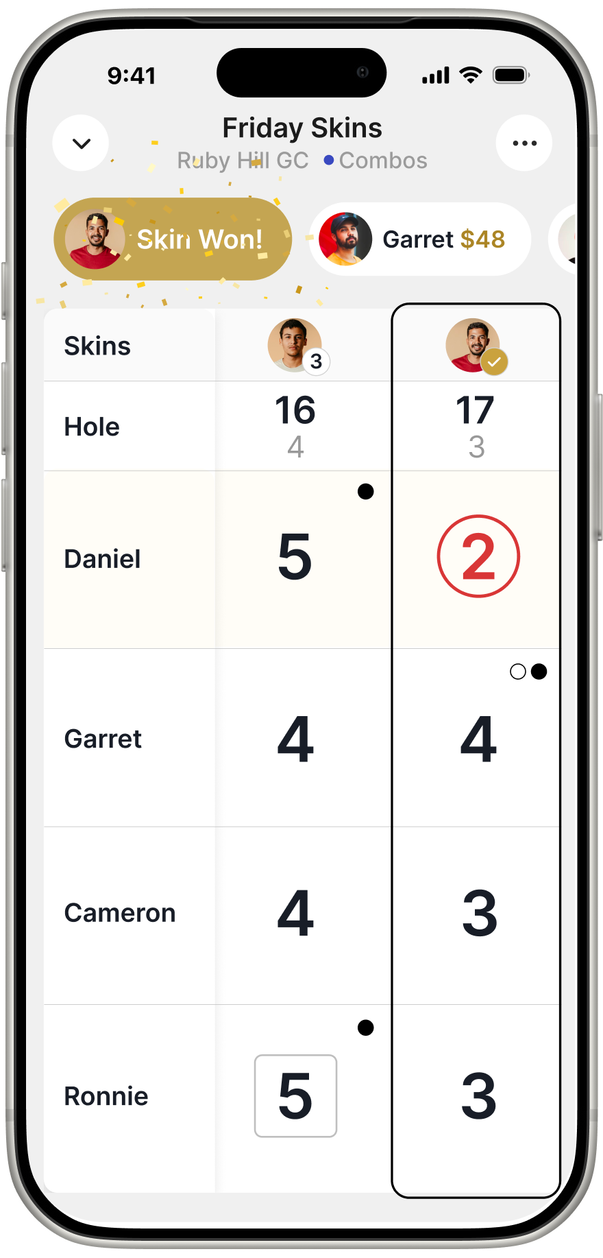 Live scorecard
