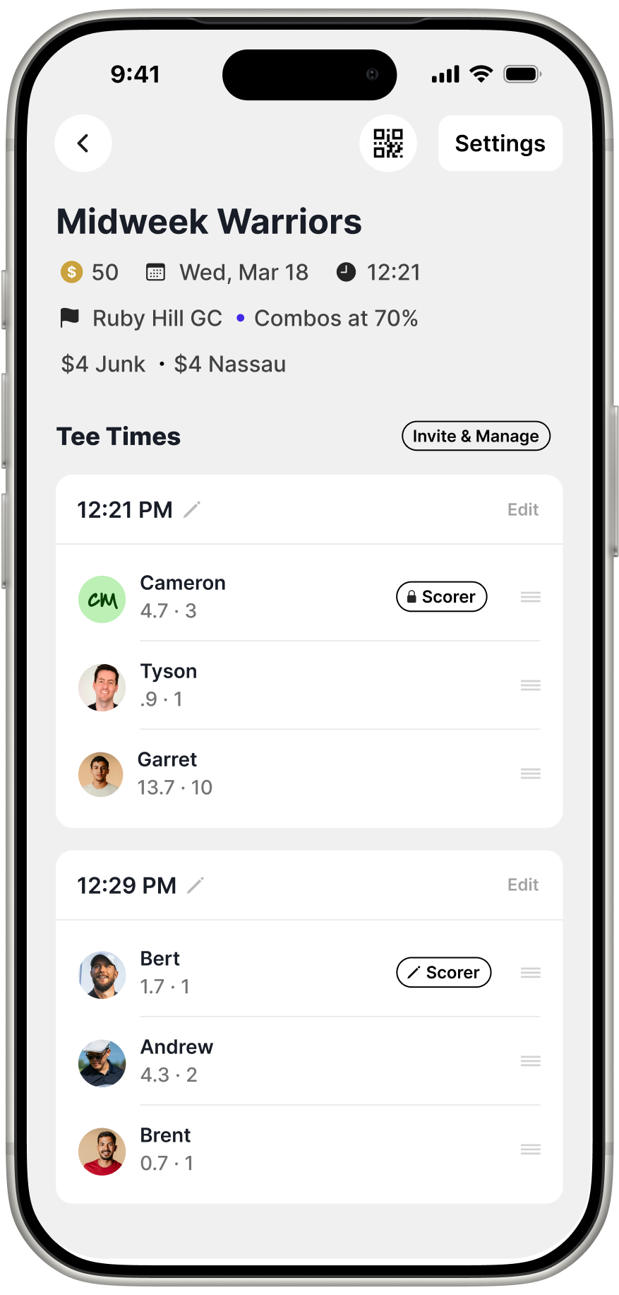 Group setup